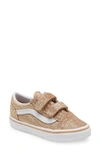 Vans Baby Gold & White Old Skool V Sneakers In Glitter Amberlight/ True White