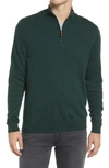Nordstrom Half Zip Cotton & Cashmere Pullover In Green Ponderosa Heather