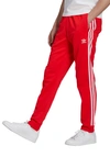Adidas Originals Red Adicolor Classics Primeblue Sst Track Pants In Red/ White