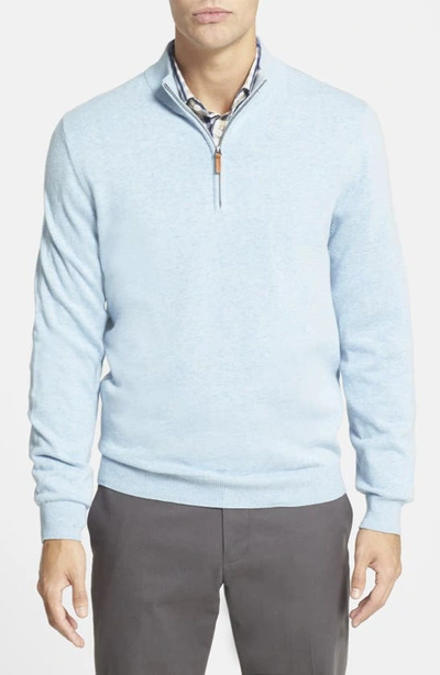Nordstrom Half Zip Cotton & Cashmere Pullover In Blue Skyway