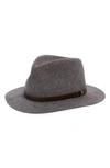 Rag & Bone Floppy Packable Wool Fedora In Mid Grey Melange