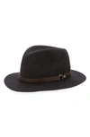 Rag & Bone Floppy Packable Wool Fedora In Black Melange