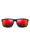 Maui Jim Huelo 58mm Polarizedplus® Rectangular Sunglasses In Red