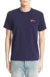 Comme Des Garçons Twin Hearts Slim Fit Jersey T-shirt In Navy/ Navy