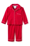 Petite Plume Classic Flannel Pajama Set In Red