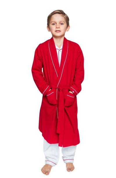 PETITE PLUME KIDS' RED FLANNEL ROBE,CRR