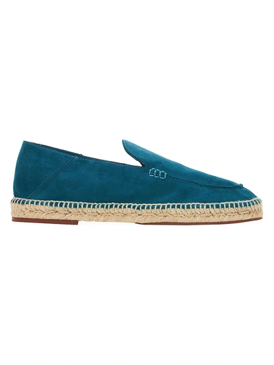 Loro Piana Seaside Suede Slip-ons In Chrome Green