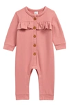 Nordstrom Babies' Cozy Ruffle Romper In Pink Compact