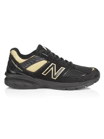 New Balance Unisex 990v5 Lace-up Trainers In Black Gold