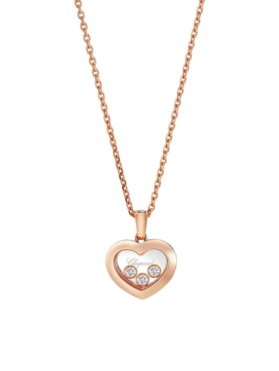 Chopard Women's Happy Diamonds Icons 18k Rose Gold & Diamond Heart Pendant Necklace