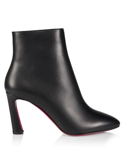 Christian Louboutin So Eleonor Leather Red Sole Booties In Black