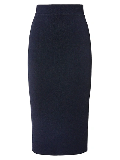 Scanlan Theodore Knit Crepe Pencil Skirt In Navy