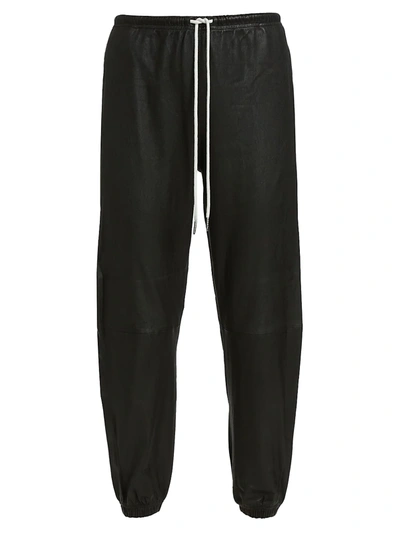 Sprwmn Women's Leather Jogger Trousers In Black