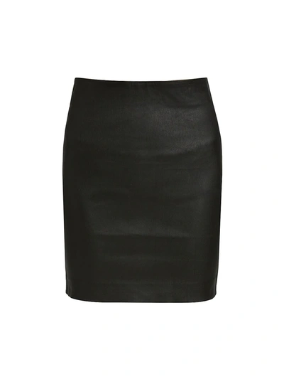 Sprwmn Fitted Leather High-waisted Miniskirt In Black