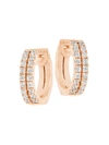 Djula Graphique Diamond Hoop Earrings In Pink Gold