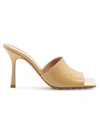 Bottega Veneta Stretch Patent Leather Mules In Porridge