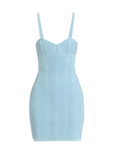 Herve Leger Ottoman Sweetheart Body-con Minidress In Frost