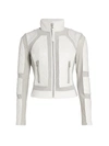 Blanc Noir Leather Moto Jacket In White