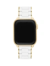 Michele Women's Apple Watch Stainless Steel & Silicone Bracelet Strap/38/40/41 & 42/44/45/49mm In White/gold