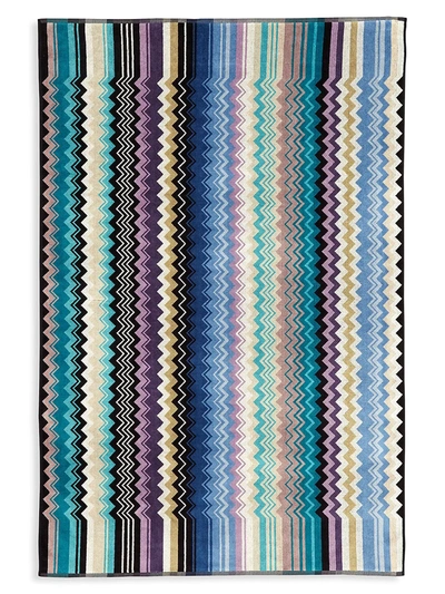 Missoni Giacomo Chevron Print Bath Towel In Blue