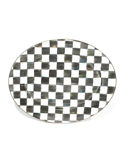 MACKENZIE-CHILDS COURTLY CHECK ENAMELED OVAL PLATTER,407546507251