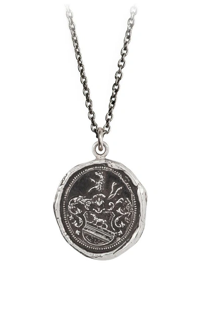 Pyrrha Heart Of Wolf Pendant Necklace In Silver