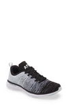 Apl Athletic Propulsion Labs Techloom Pro Knit Running Shoe In Black/ Heather Grey/ White