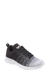 Apl Athletic Propulsion Labs Techloom Pro Knit Running Shoe In White/ Heather Grey/ Black