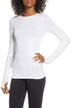 Blanc Noir Magnetic Mesh Inset Top In White