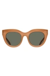 Le Specs Air Heart 51mm Sunglasses In Caramel/ Khaki