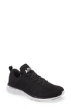 Apl Athletic Propulsion Labs Techloom Pro Knit Running Shoe In Black/ White/ Black