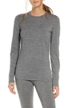 Icebreaker Oasis Long Sleeve Merino Wool Base Layer Tee In Gritstone Heather