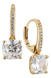 Nadri Modern Luv Emerald Cut Cubic Zirconia Drop Earrings In Gold
