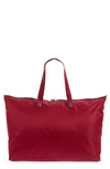 Tumi Voyageur Just In Case Packable Nylon Tote In Berry/ Gold