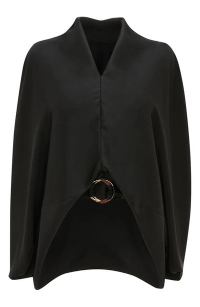 Jw Anderson Belted Cape Blouse In Black