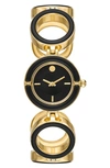 Tory Burch Sawyer Watch, Black/gold-tone, Stainless Steel, 28 X 28 Mm In Black