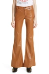 ALICE AND OLIVIA MARSHALL FAUX LEATHER BELL BOTTOM PANTS,CL000J16112