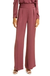 Ramy Brook Wide Leg Silk Pants In Bordeaux