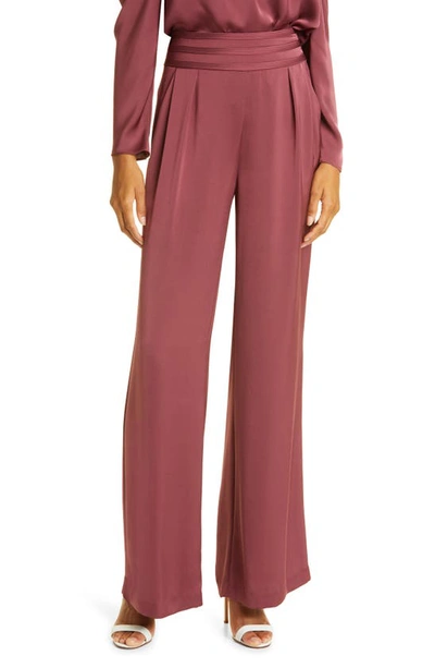 Ramy Brook Wide Leg Silk Pants In Bordeaux