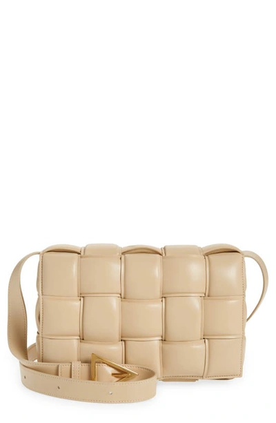 Bottega Veneta The Cassette Padded Leather Crossbody Bag In Porridge Gold