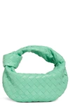 Bottega Veneta Jodie Mini Knotted Intrecciato Leather Tote In Wasser