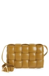 Bottega Veneta Cassette Padded Intrecciato Leather Shoulder Bag In Acorn Gold