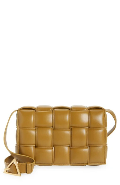 Bottega Veneta Cassette Padded Intrecciato Leather Shoulder Bag In Acorn Gold