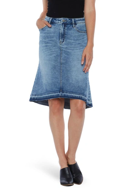 Wash Lab Denim High-low Denim Skirt In Market Blue