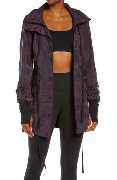 Blanc Noir Camo Hooded Anorak In Aubergine Camo