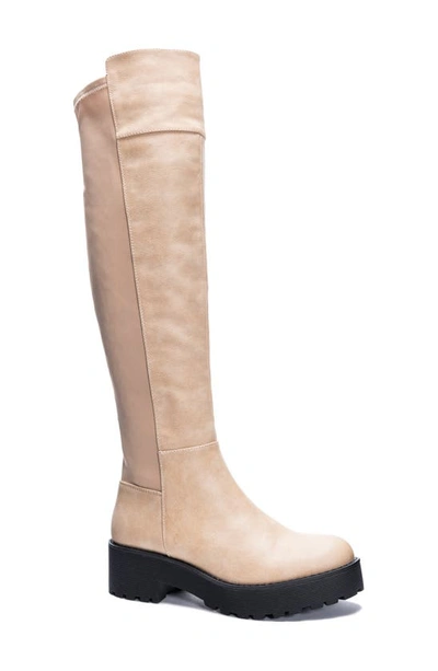 Dirty Laundry Manifest Over The Knee Boot In Natural