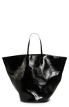 KHAITE THE LARGE OSA CRINKLE PATENT LEATHER TOTE,H1000-737