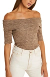 RIVER ISLAND SPACE DYE OFF THE SHOULDER TOP,778064