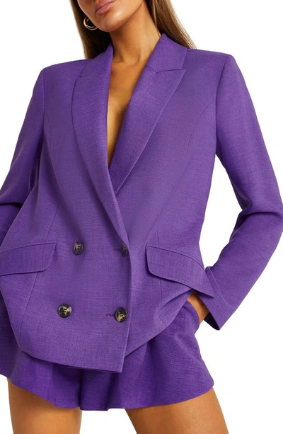 River Island Structured Double Breasted Blazer In Purple - Part Of A Set