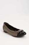 Agl Attilio Giusti Leombruni Cap Toe Ballerina Flat In Pewter Combo